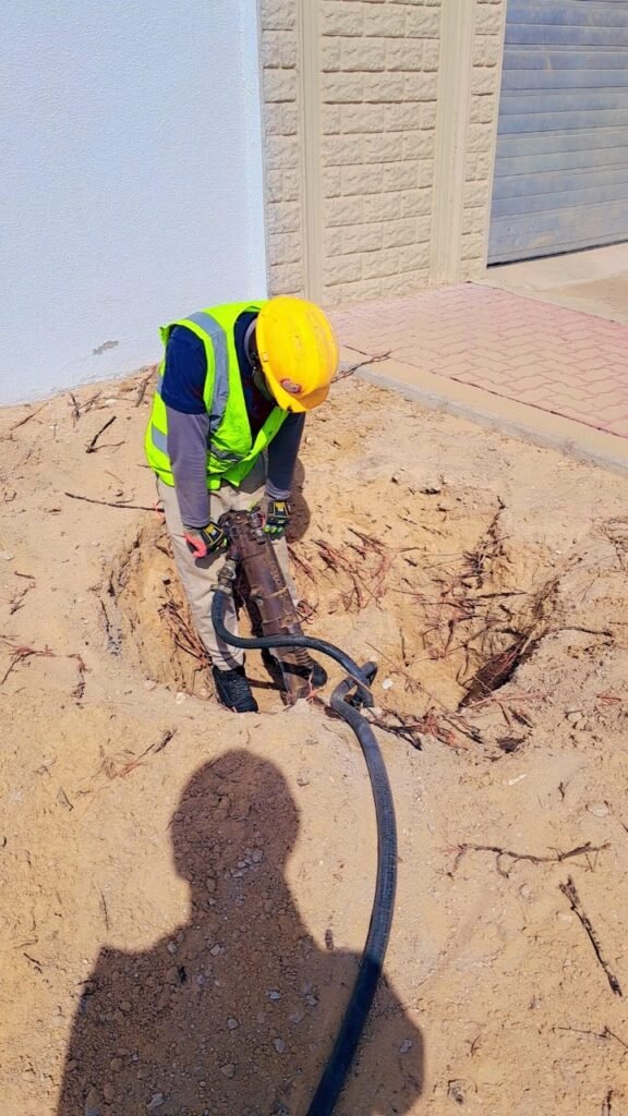 Demolishing work by air jack hammers abu dhabi