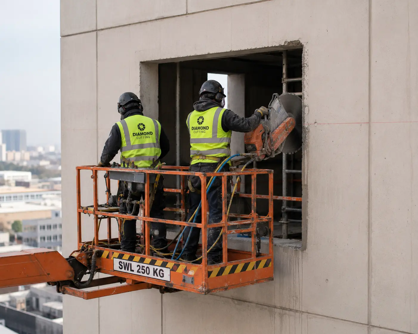 Concrete cutting at height
