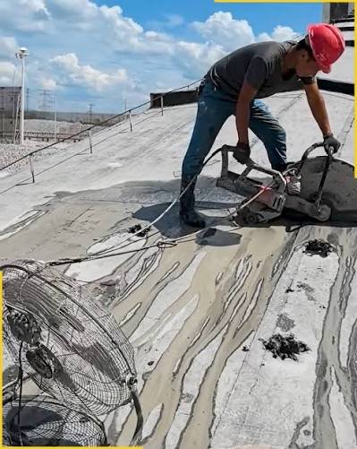Concrete roof cutting