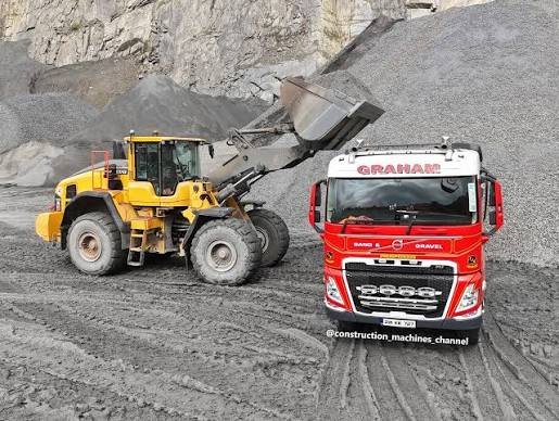 Tipper truck removing demolition debris